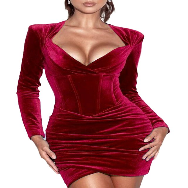 Vêtements de Club pour Femmes Robe en Velours Bleue Robe Moulante Automne 2021 Vêtements de Club