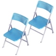 thumbnail image 3 of Miangastore Blue PVC Miniature Folding Chair for Decoration Tiny Furniture with Smooth Surface 2 Pieces, 3 of 8