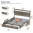 thumbnail image 3 of GUNAITO LED Platform Bed Frame, Queen Size with Headboard and 4 Storage Drawers, Gray, 3 of 8