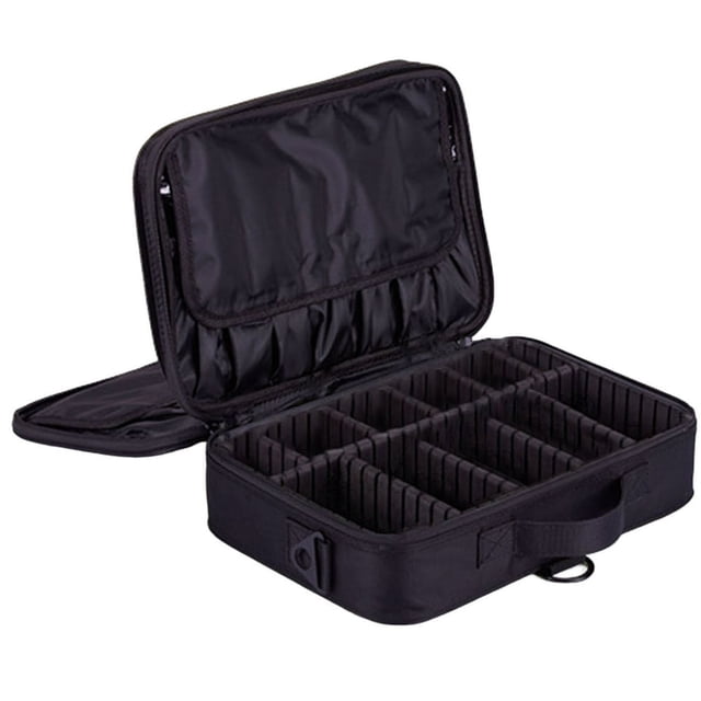 Étui Cosmétique Grande Capacité Portable Oxford Drap Artiste Sac de Rangement avec Diviseurs Réglables pour les Femmes