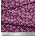 thumbnail image 2 of Soimoi Pink polyester Crepe Fabric Snow Flakes Floral Printed Fabric 1 Yard 42 Inch Wide, 2 of 5