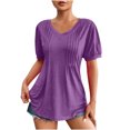 thumbnail image 1 of Birdeem Mode Décontractée Femmes Manches Courtes Col en V Bouton T-Shirt Blouse, 1 of 12