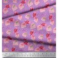 thumbnail image 3 of Soimoi Purple Poly Georgette Fabric Envelope,Star & Heart Print Sewing Fabric Yard 42 Inch Wide, 3 of 5