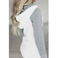 thumbnail image 2 of Women Hoodie Sweatshirt Long Sleeve Spliced Color Casual Pullover Tops with Pockets, 2 of 2