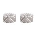 thumbnail image 3 of Thinsony Femmes Chic Perle Strass Stretch Bracelet Mariage Bal pour Mariée Blanc 5 Rangée 2Set, 3 of 6