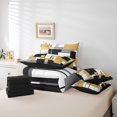 thumbnail image 5 of YST Yellow Black Grey Bed In A Bag 7 Piece Queen Abstract Geometric Bedding Set Sequins Checkered Comforter Set With Sheets For Kids Adults Buffalo Check Grids Bed Set, 5 of 5