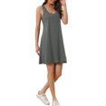 thumbnail image 4 of INSPIRE CHIC Nuisette Débardeur pour Femme Dos Nageur Sans Manches Printemps Été Robe-Chemise Tenue d'Intérieur Chemise de Nuit TP Gris Foncé, 4 of 6