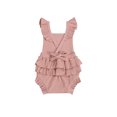 thumbnail image 2 of Xingqing Newborn Bébé Fille Robe Volant Summer Sans Manches Dos Côtelé Basique One Piece Romper Bodysuit Combinaison, 2 of 7