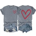 thumbnail image 1 of fatyb T-Shirts Cœur pour Femmes Manches Courtes Col Rond Tee Graphique Été T-Shirts Imprimés Décontractés pour Femmes, 1 of 3