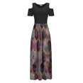 thumbnail image 3 of Robes d'Été pour Femmes 2022 Robe Décontractée Élégante pour Femmes à Épaules Dénudées avec Poches, Imprimé Floral, Maxi à Manches Courtes, 3 of 5