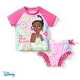 thumbnail image 1 of Disney Princess Toddler Girls Swimsuit Ariel Rapunzel Tiana Rash Guard 2 Pieces Set Sizes 2-6, 1 of 6