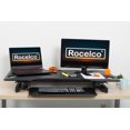 thumbnail image 2 of Rocelco 46" Large Height Adjustable Standing Desk Converter - Quick Sit Stand Up Triple Monitor Riser - Gas Spring Assist Computer Workstation - Retractable Keyboard Tray (Black), 2 of 9
