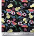 thumbnail image 1 of Soimoi Polyester Crepe Fabric Fruits,Swim Ring & Goggles Summer Designs Printed Fabric 1 Yard 52 Inch Wide, 1 of 3