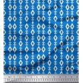 thumbnail image 1 of Soimoi Blue polyester Crepe Fabric Artistic Geometric Fabric Prints By Yard 42 Inch Wide, 1 of 5