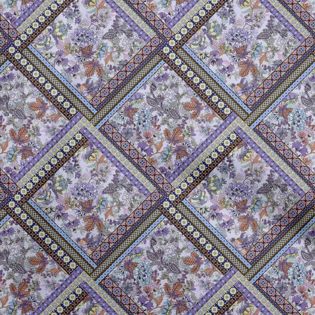 oneOone Polyester Spandex Medium Purple Fabric Floral Sewing Craft Projects Fabric Prints By Yard 56 Inch Wide