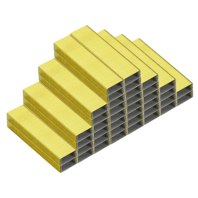 Uxcell 26/6 Standard Staples, 10 Pack 10000pcs 1/4" Leg Length Flat Clinch Chisel Point Staples, Yellow