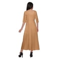 thumbnail image 4 of Moomaya Robes Indiennes pour Femmes Kurti Manches 3/4 Blouse Longue Unie Haut, 4 of 5