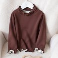 thumbnail image 2 of MeetoTime Chemise de Base pour Enfants Col à Volants Couleur Unie Manches Longues Col Rond Vêtements d'Automne Hiver pour Enfants, 2 of 5