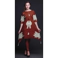 thumbnail image 3 of Bimba Kurta pour Femmes à Motif Cachemire Rouge Ethnique Imprimé Asymétrique Hauts d'Été pour Femmes Petit, 3 of 6