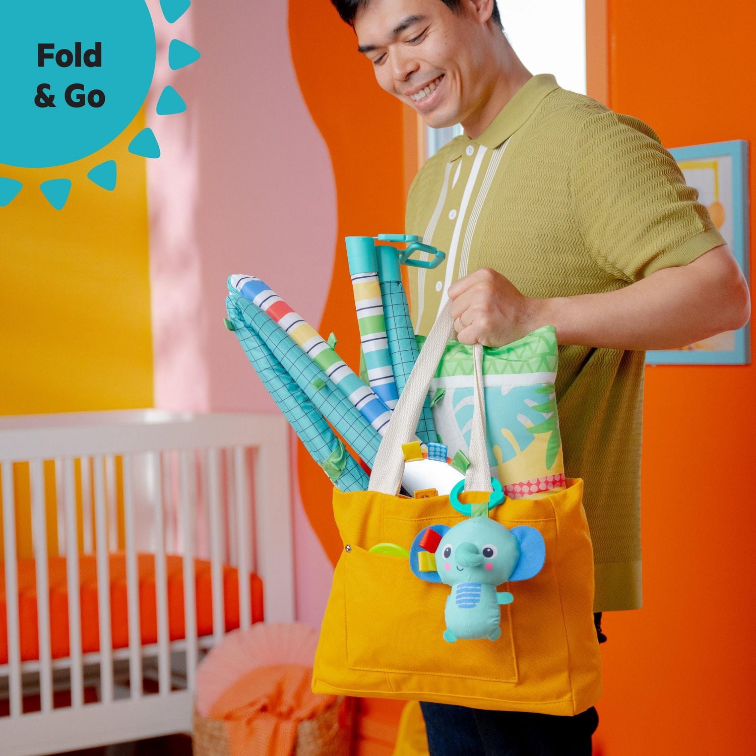 Tapis d'éveil Wild Wiggles FoldAway Activity Gym de Bright Starts, groupe d'âge: 0M+ - 16814