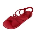 thumbnail image 2 of Jovati Summer Women's Sandals, Fish Mouth Design, Flock Material, Slip Resistant Sole, Breathable Lining, Flat Heel, Solid Color, 2 of 10