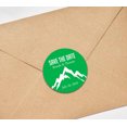 thumbnail image 3 of Darling Souvenir Round 45 Pcs Snowy Mountain Save The Date Stickers Personalized Bride Groom Names And Date Envelope Seals - Green, 3 of 4