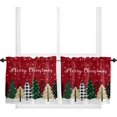 thumbnail image 2 of Ensemble de Rideaux et Cantonnières de Cuisine Joyeux Noël Rouges, Traitements de Fenêtre Sapin de Noël Verts Cantonnières Demi/courtes pour Petites Fenêtres Café /salon/ Chambre 54x36 Po Blanc Forêt Enneigée Hiver, 2 of 5