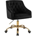 thumbnail image 2 of Meridian Furniture Arden Chaise de Bureau Pivotante Réglable en Velours Noir et Or, 2 of 6