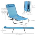 thumbnail image 3 of Outsunny Chaises Longues Inclinables Pliantes 2 Pcs - Ensemble de 2, Bleu, 3 of 10