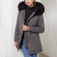 thumbnail image 2 of Yuyuzo Womens Winter Coats Hooded Long Sleeve Button Zip up Quilted Jacket with Zipper Pockets Solid Color, 2 of 6