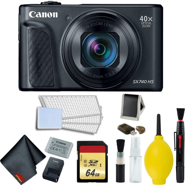 Canon PowerShot SX740 HS Digital Camera (Black) Memory Bundle