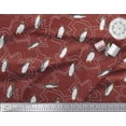 thumbnail image 3 of Soimoi Red Heavy Canvas Fabric Penguin Ocean Print Sewing Fabric Yard 58 Inch Wide, 3 of 3