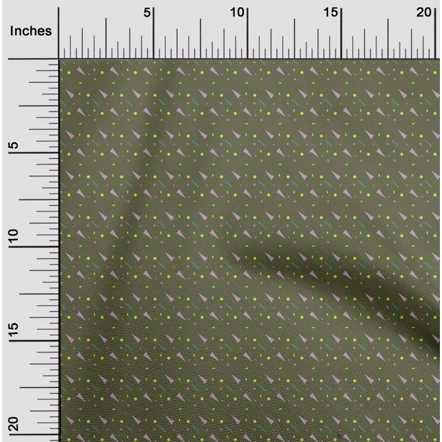 oneOone Viscose Chiffon Fabric Dot|Zig Zag & Triangle Geometric Decor Fabric Printed BTY 42 Inch Wide