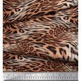 thumbnail image 3 of Soimoi Polyester Crepe Fabric Leopard & Tiger Animal Skin Print Fabric by The Yard 52 Inch Wide, 3 of 3