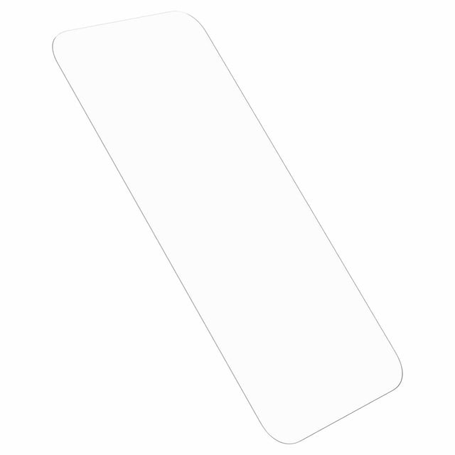 OtterBox Premium Glass Screen Protector for Google Pixel 10/10 Pro shown as a clear, ultra-thin tempered glass with rounded edges, providing 9H surface hardness, fingerprint resistance, and advanced scratch protection while maintaining screen clarity and flawless touch response.