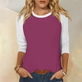 thumbnail image 1 of Xihbxyly Hauts Décontractés pour Femmes T-shirt Imprimé de Mode pour Femmes Blouse à Manches 3/4 Col Rond Hauts Décontractés, 1 of 7