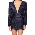 thumbnail image 2 of Pisexur Robes pour Femmes Robe de Cocktail à Col en V Profond Robe de Soirée à Paillettes de Mode Robe de Boîte de Nuit de Fête Tunique Dos Ouvert Robes de Retour à la Maison Robe Élégante pour Invitée de Mariage Robe Midi, 2 of 6