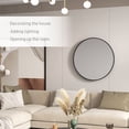thumbnail image 4 of HOMCOM Miroir Mural Rond de 36 Pouces avec Cadre en Métal pour Salle de Bain Noir, 4 of 10