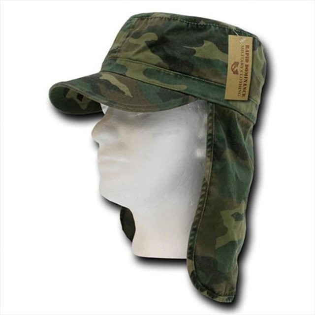 Rapid Dominance 107-PL-WDL-07 Foreign Legion Flap Caps - Woodland- Large And Extra Large