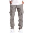 thumbnail image 2 of Birdeem Pantalon Cargo Homme Patchwork Solide Décontracté Multiples Poches Extérieur Type Droit Entraînement Physique, 2 of 10