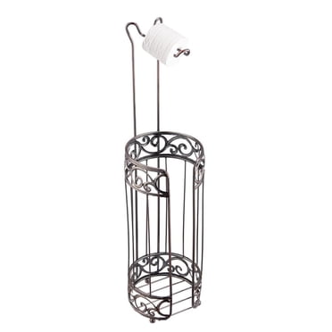 Jessar - Freestanding Bathroom Tissue Roll Holder, Silver