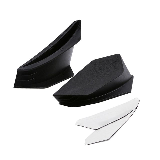 jinwen 2 Pieces Universal Motorcycle Winglets Side Air Deflectors Fairing ABS Accessory Black
