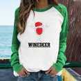 thumbnail image 2 of T-shirt de Noël pour Femmes T-Shirt de Printemps Patchwork de Noël Imprimé Manches Longues Col Rond T-Shirt Décontracté, 2 of 6