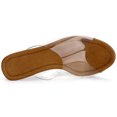thumbnail image 4 of BLISSFUL STEP Women's Clear Platform Blocked Heel Slides Sandals, 4 of 7