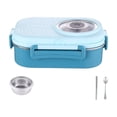 thumbnail image 2 of Oleegame 2 Pcs Rangement de Produits École Enfants Boîte à Lunch en Acier Inoxydable de Contenants Alimentaires Rangement pour Enfants Sac à Lunch Isolé Boîte à Lunch Réutilisable pour Travail École Pique-Nique Plage Bleu, 2 of 9