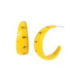 thumbnail image 1 of Betsey Johnson Boucles d'Oreilles Créoles Règle Jaune, 1 of 2