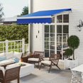 thumbnail image 2 of Auvent Pare-Soleil Rétractable Manuel 8 Pieds X 7 Pieds pour Terrasse, Bleu, 2 of 10