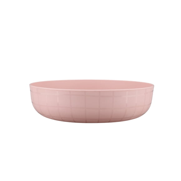 Mainstays Grid Pink Polypropylene Dinner Bowl, 1 Pack, Light Pink