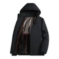 thumbnail image 2 of RXIRUCGD Manteau Veste Mode Ajustée à Capuche à Cordon avec Coutures pour Homme, Noir, Taille : L, 2 of 8