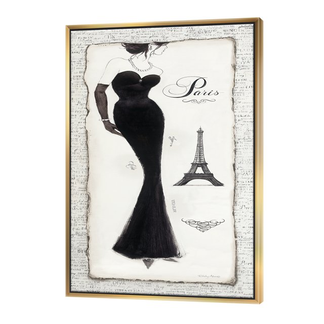 Élégance Glam Paris Diva I - Toile Encadrée de Mode